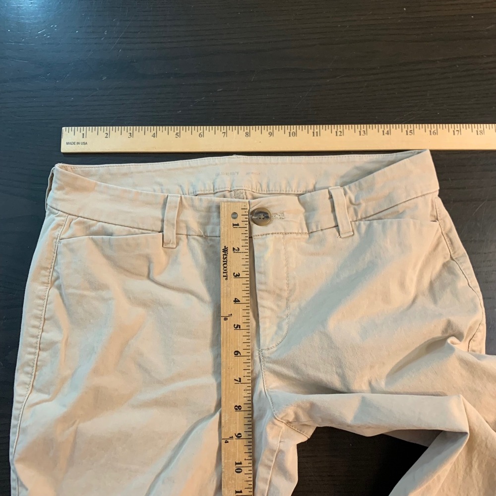 Old Navy Bootcut Khaki Pants Womens 8 Tan Rolled Oats Stretch Chino STAINS - Picture 5 of 8